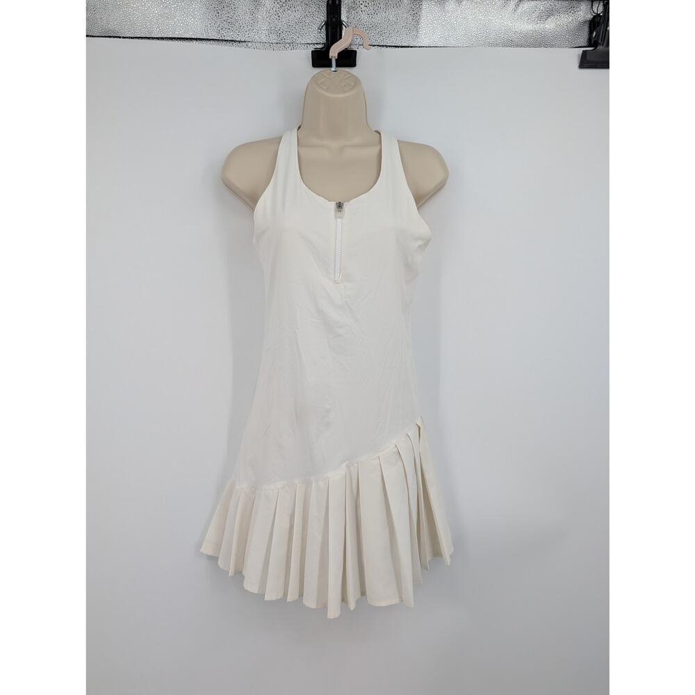 Outdoor Voices Ace Pleated Tennis Dress Small Shorts Pockets Racerback White